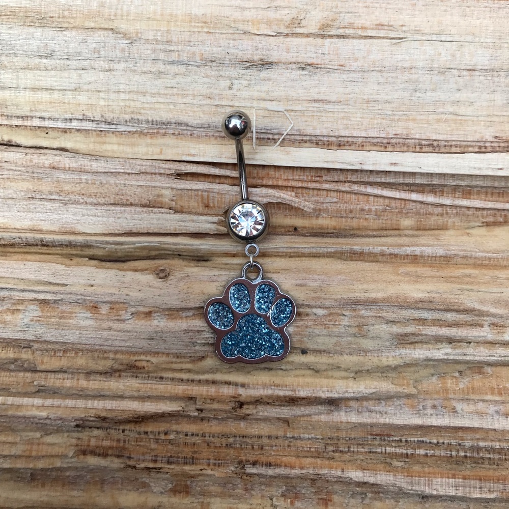 Blue Paw‎ Belly Button Navel Ring